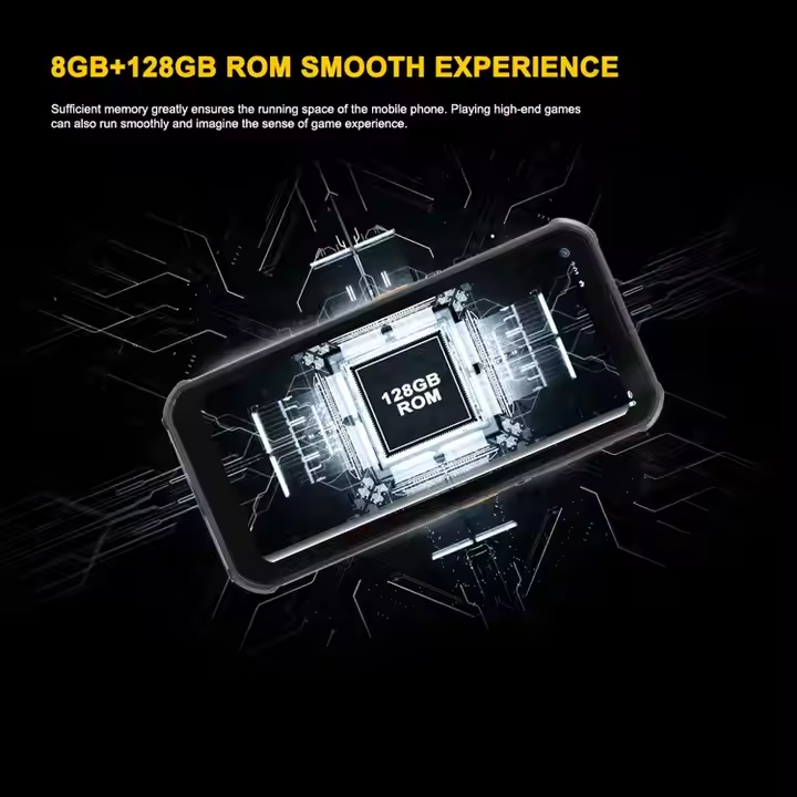 Black Phonemax R4 T mini phone showing its rear screen, cameras, NFC and SOS button