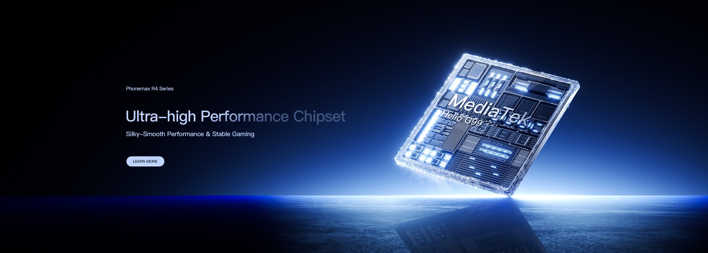 MediaTek chipset graphic highlighting high-performance processing for a Phonemax rugged phone
