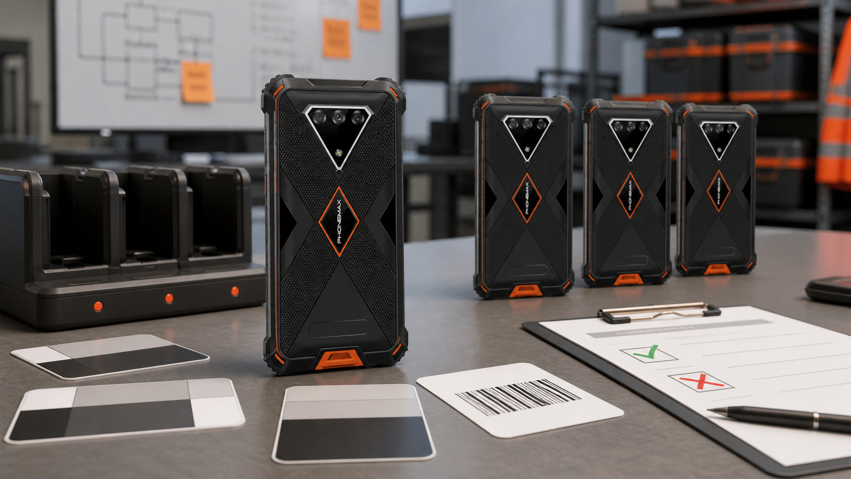 Phonemax M10 rugged phone fleet pilot test station