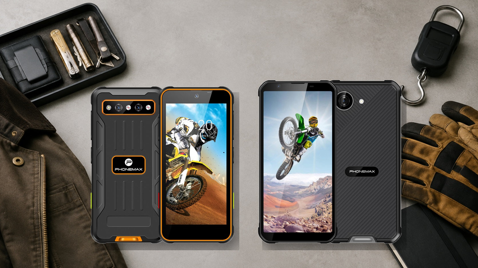 Phonemax R4 mini and X5 rugged phones in an ergonomics and everyday-carry comparison