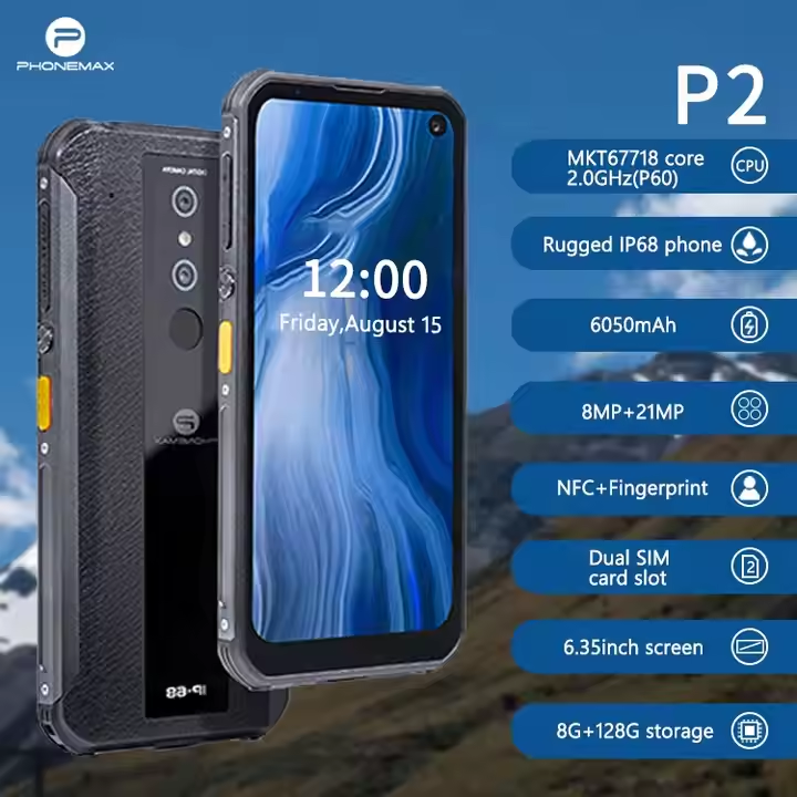 Phonemax P2 Intelligent Teléfono Resistente Robusto Celulares Baratos Rugged Phone Téléphone Portable