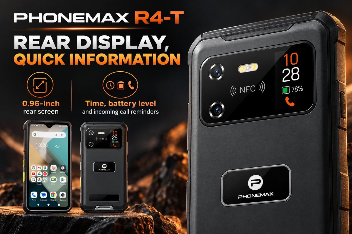 Phonemax R4-T 0.96-inch rear display, time battery and call reminders