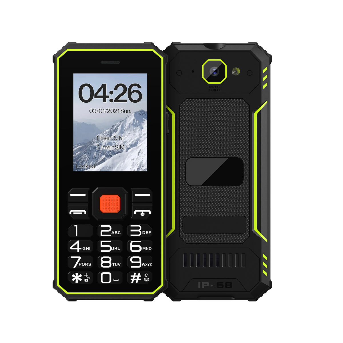 Phonemax F2 front and rear view in green