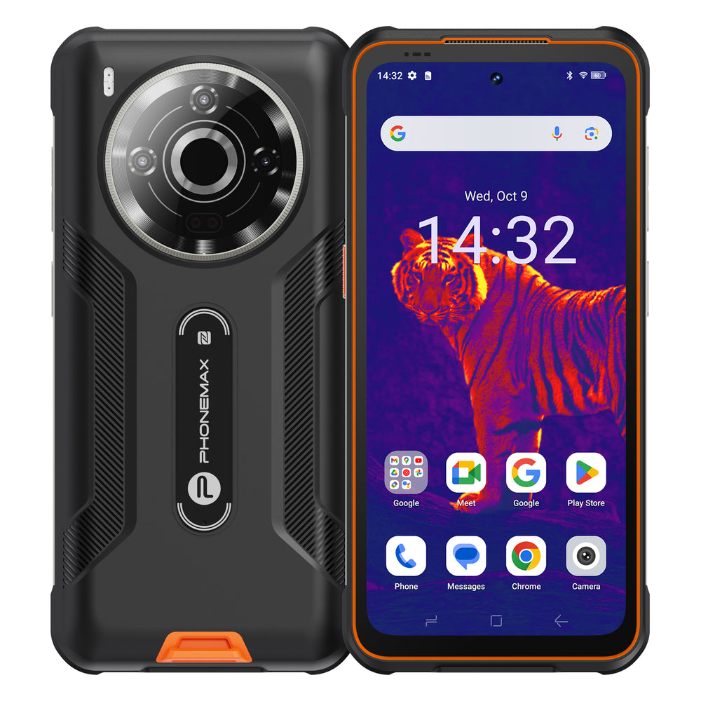 Phonemax P20 front and rear view in orange