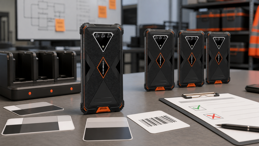 Phonemax M10 rugged phone fleet pilot test station