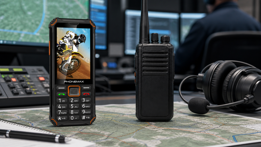 Phonemax F3 T compared with a two-way radio for field communication