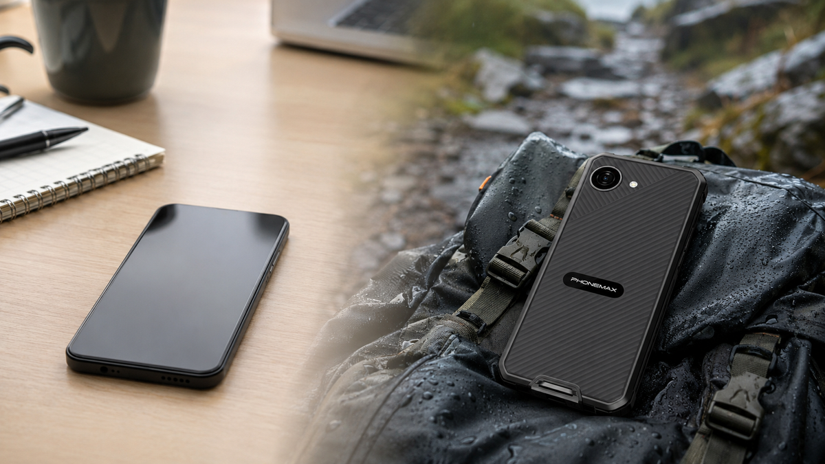 Exact Phonemax X5 compared with a regular smartphone in indoor and outdoor environments