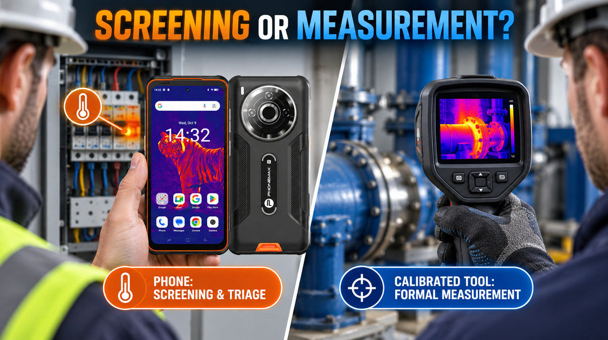 Phonemax P20 Pro thermal screening compared with a calibrated measurement tool