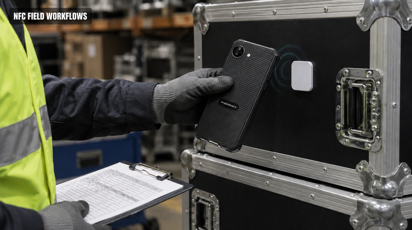 Phonemax X5 with NFC FIELD WORKFLOWS article label