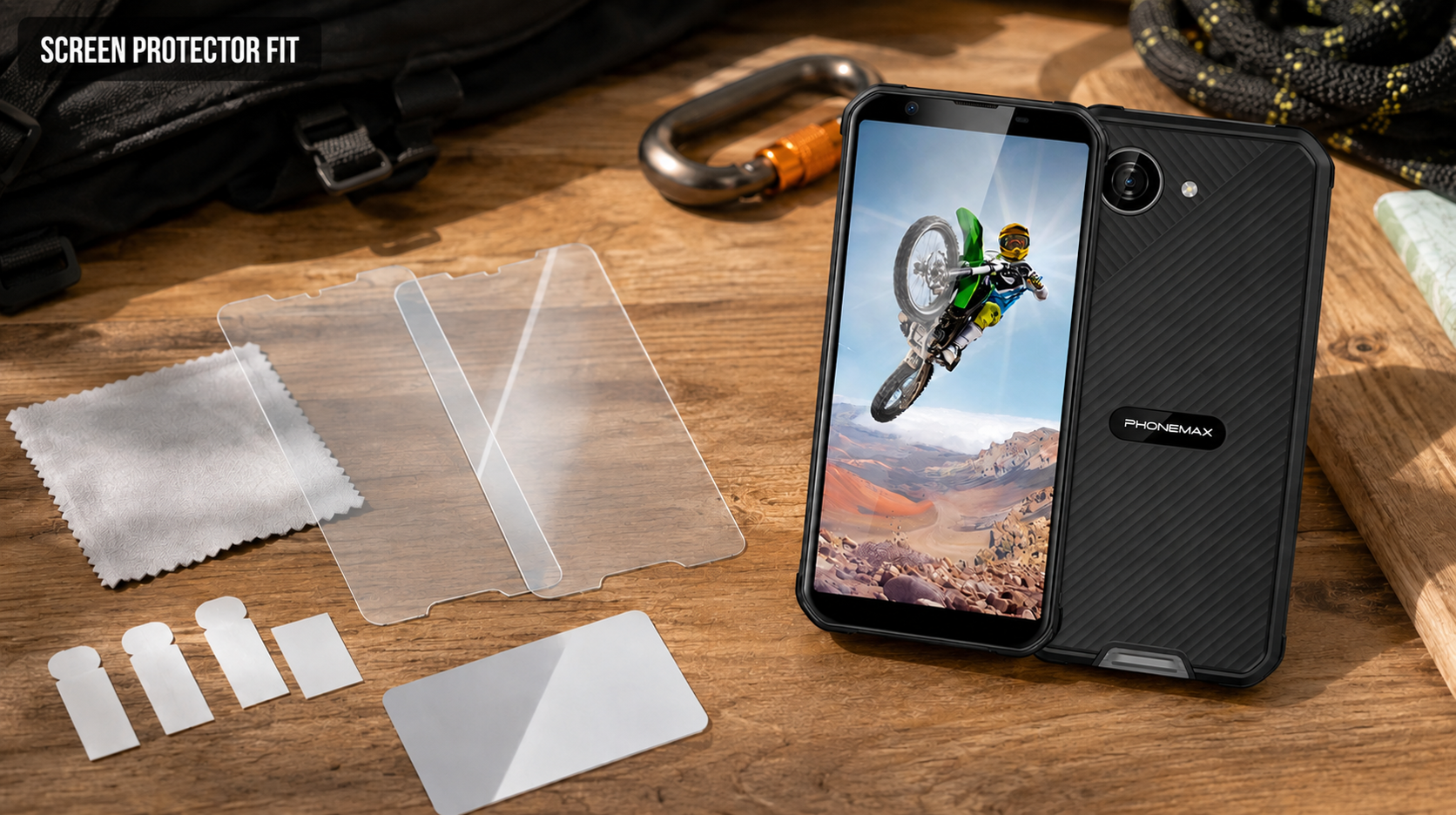 Phonemax X5 with SCREEN PROTECTOR FIT article label