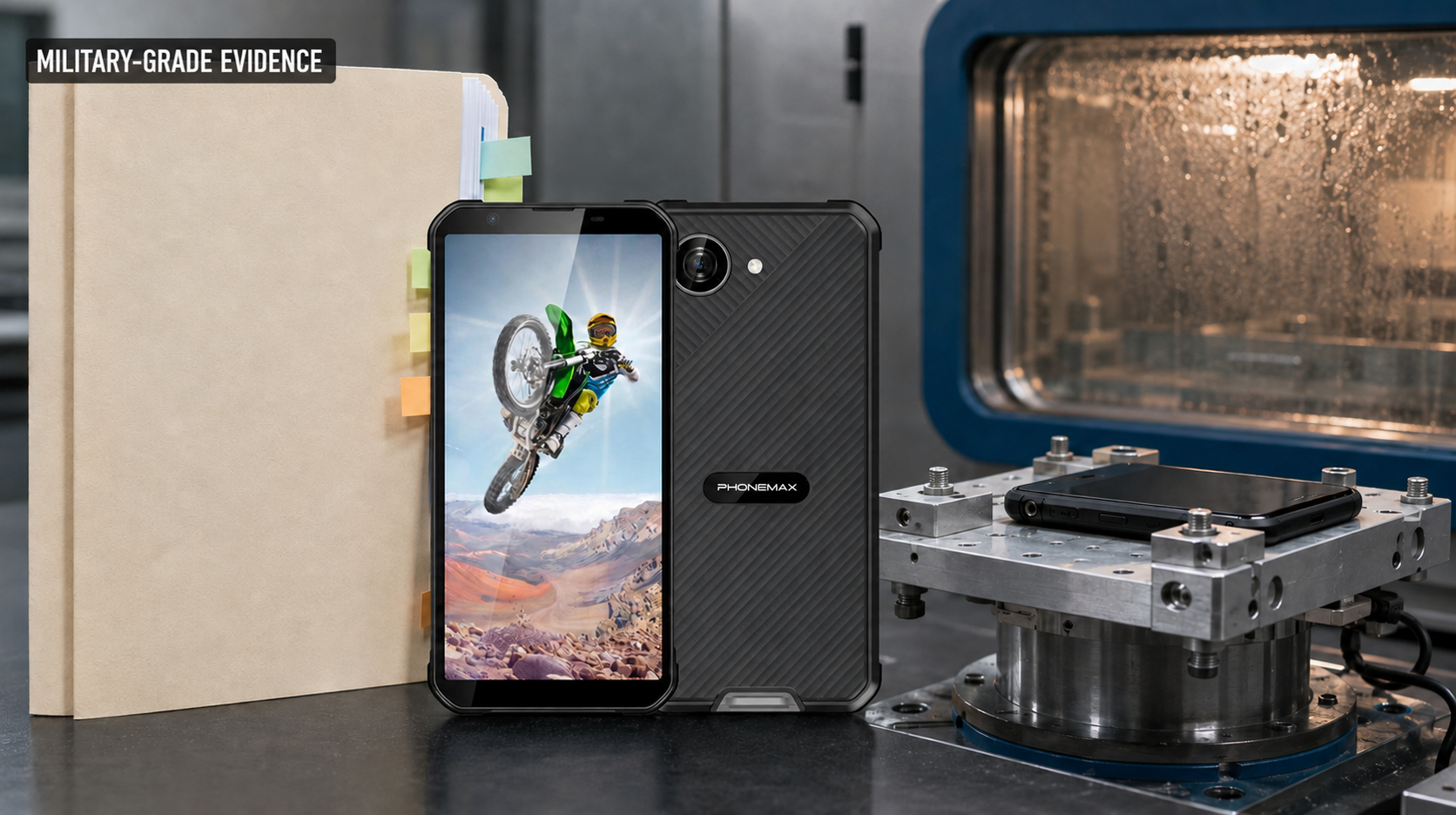 Phonemax X5 with MILITARY-GRADE EVIDENCE article label