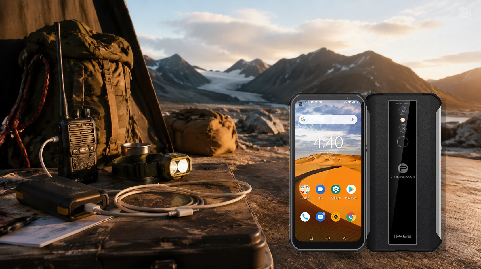 Phonemax P1 shown for a buyer guide about reverse charging rugged phone in the field