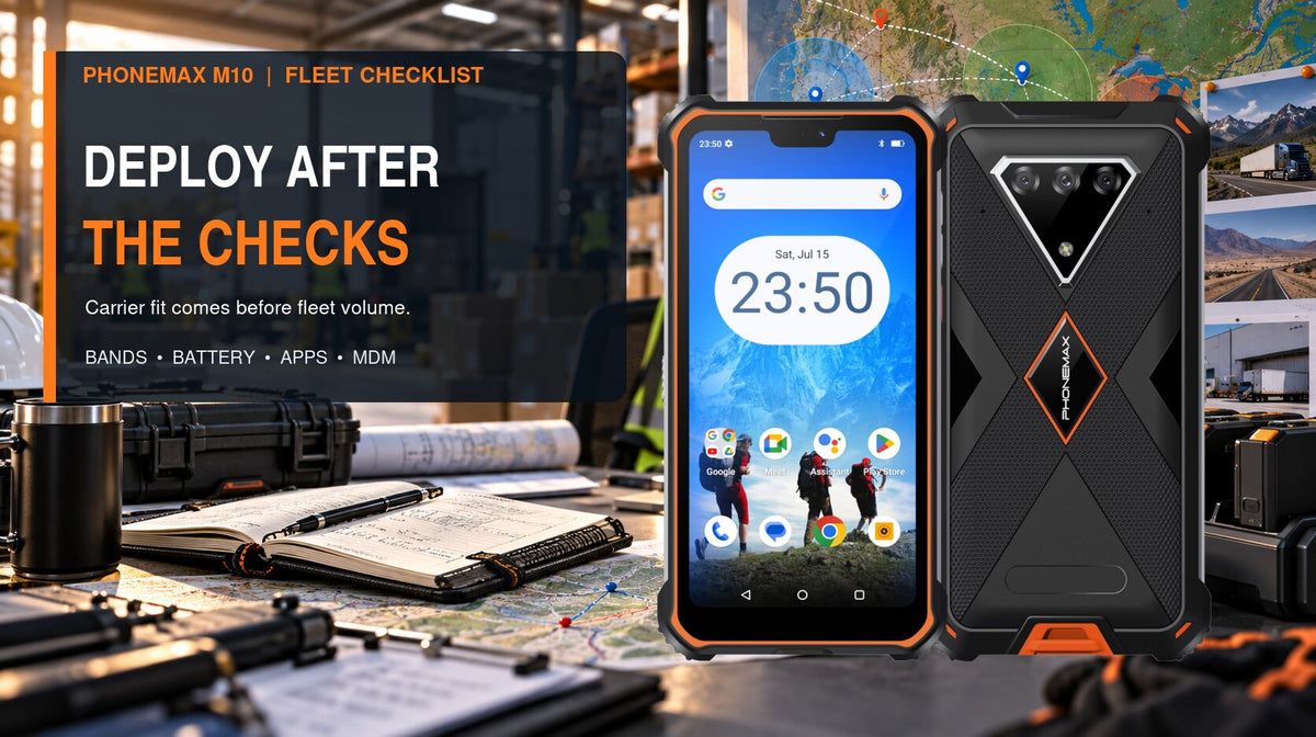 Phonemax M10 rugged tablet for fleet deployment planning and carrier compatibility checks
