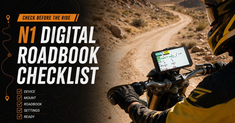 Phonemax N1 digital roadbook pre-ride checklist for rally navigation