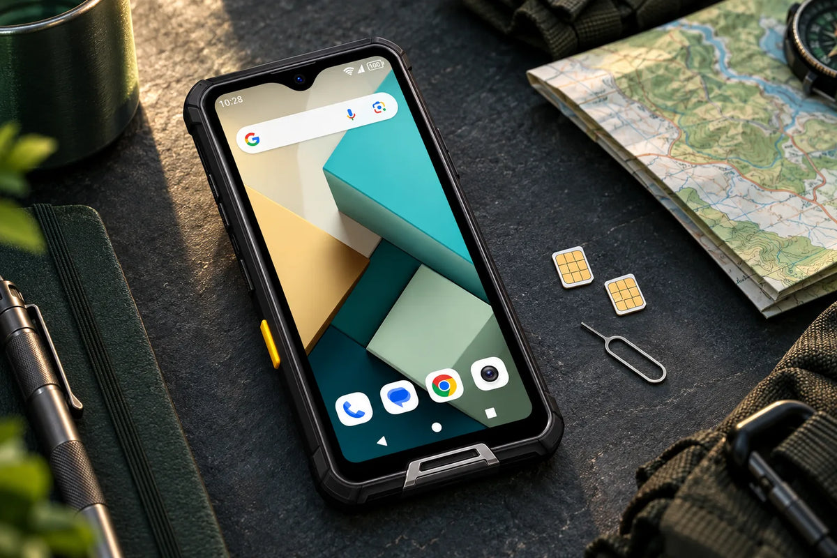 AI illustration of Phonemax R4-T with physical Nano SIM cards for the carrier compatibility guide