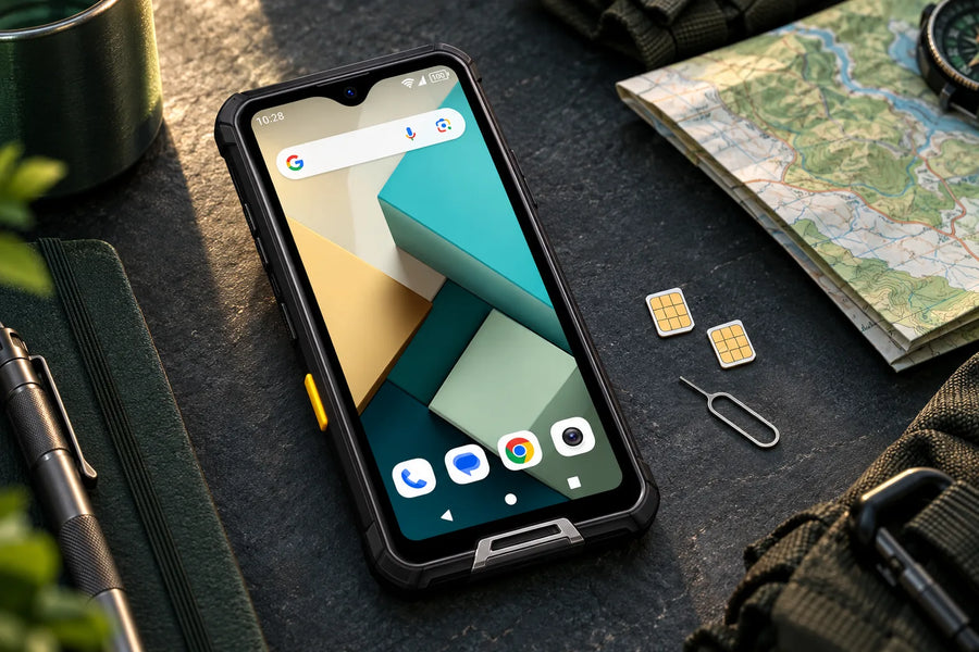 AI illustration of Phonemax R4-T with physical Nano SIM cards for the carrier compatibility guide