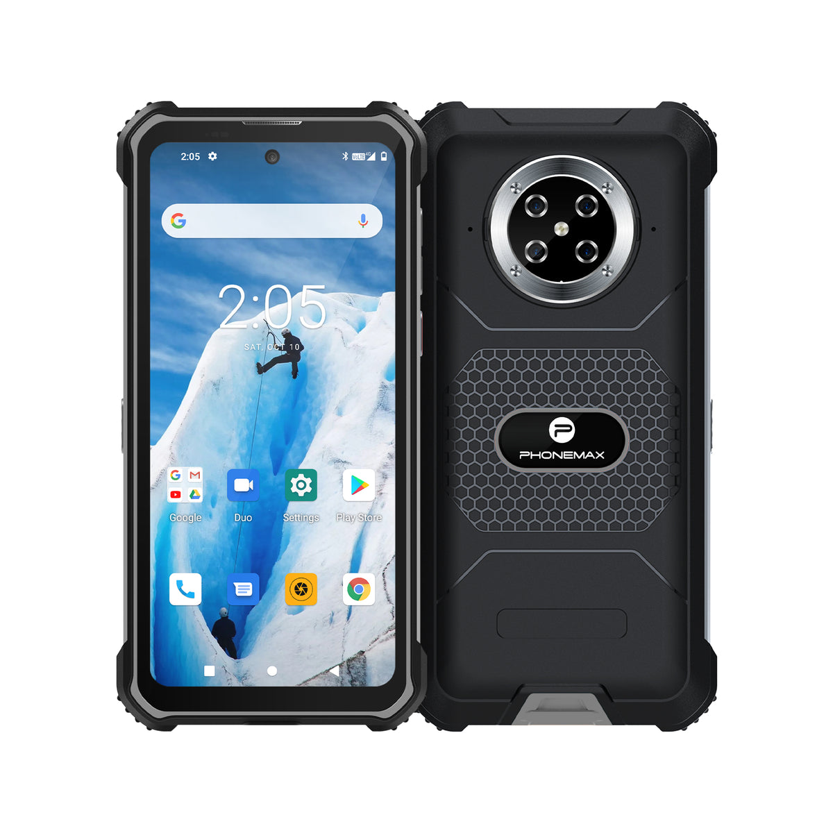 Phonemax P10 front and rear view in gray