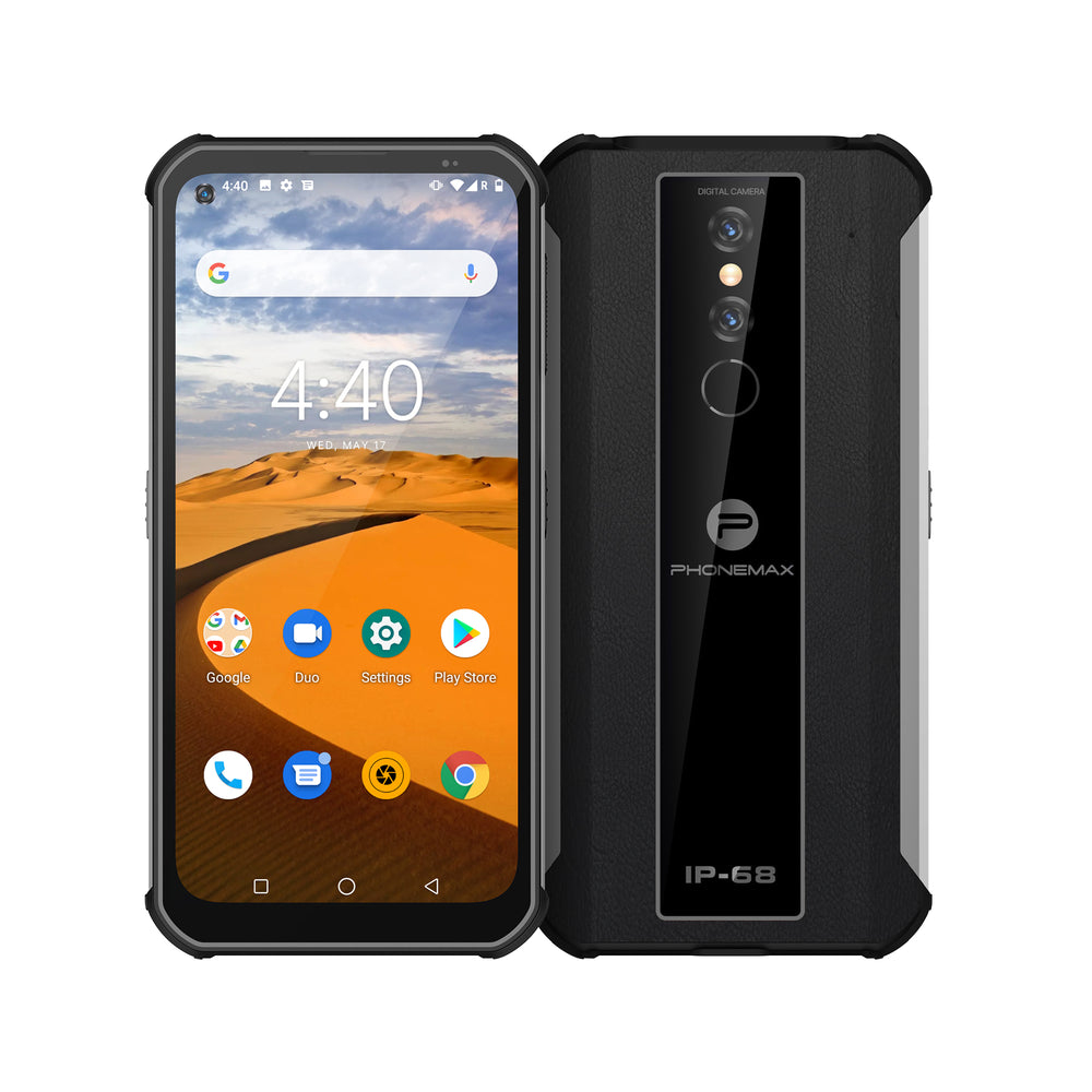 Phonemax P2 front and rear view in gray