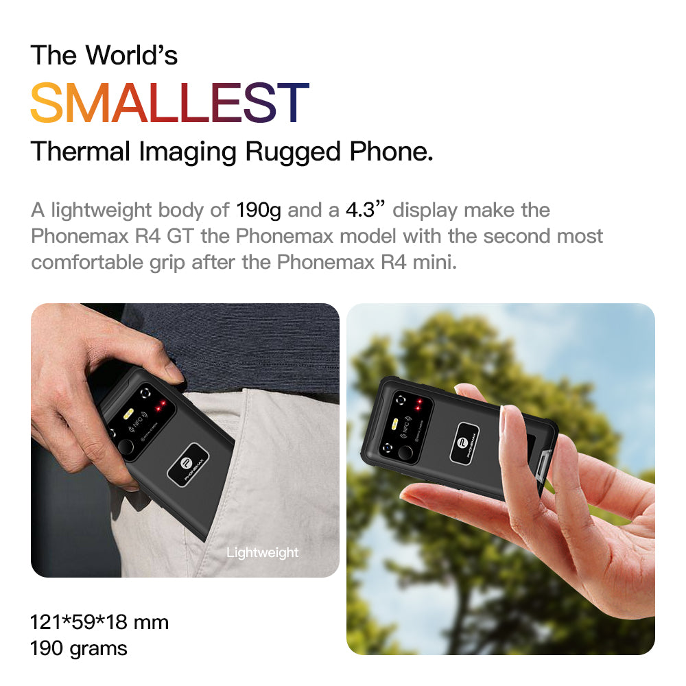 2024 Latest Technology-Phonemax R4 GT: The World's Smallest Thermal Imaging Night Vision Rugged Phone