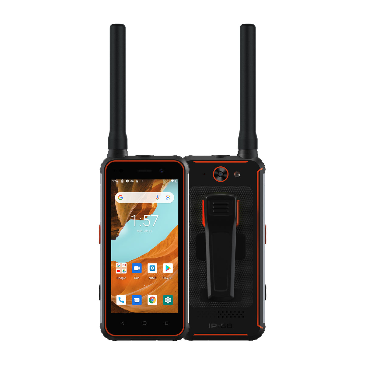Phonemax R4 Pro walkie-talkie rugged phone with orange trim