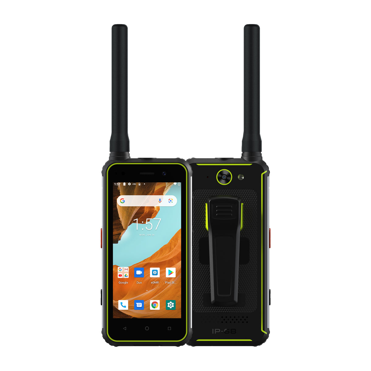 Phonemax R4 Pro walkie-talkie rugged phone with green trim