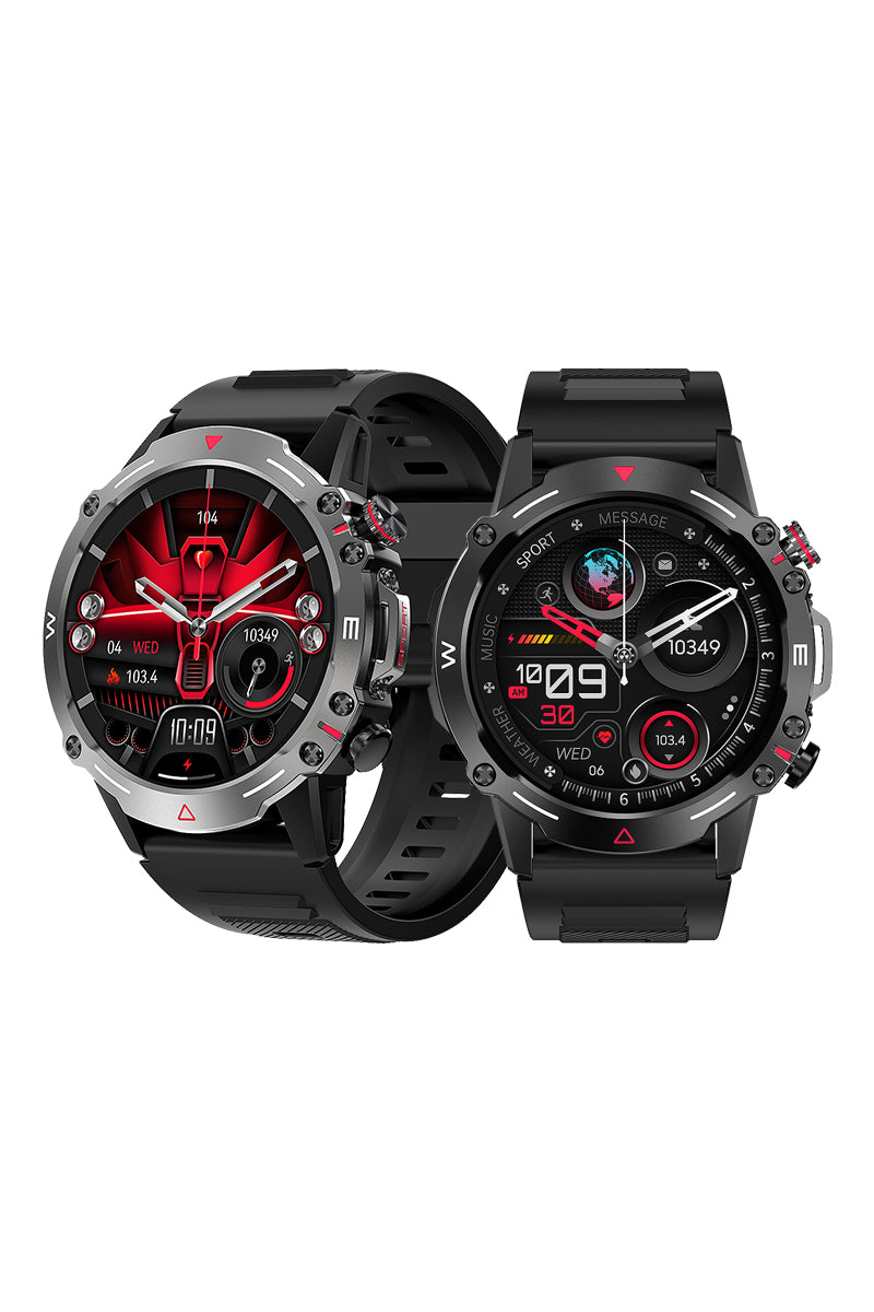 Phonemax Watch 1 smartwatch in black with red watch face