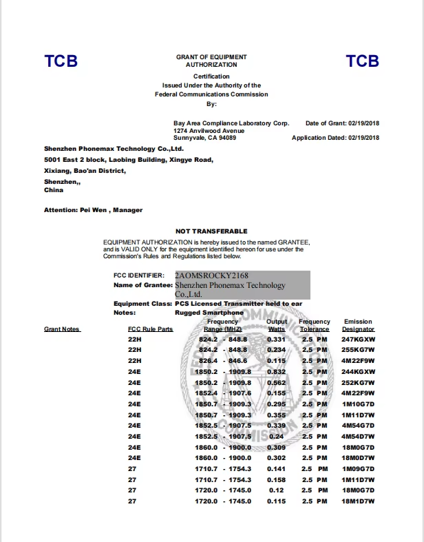 FCC Equipment Authorization