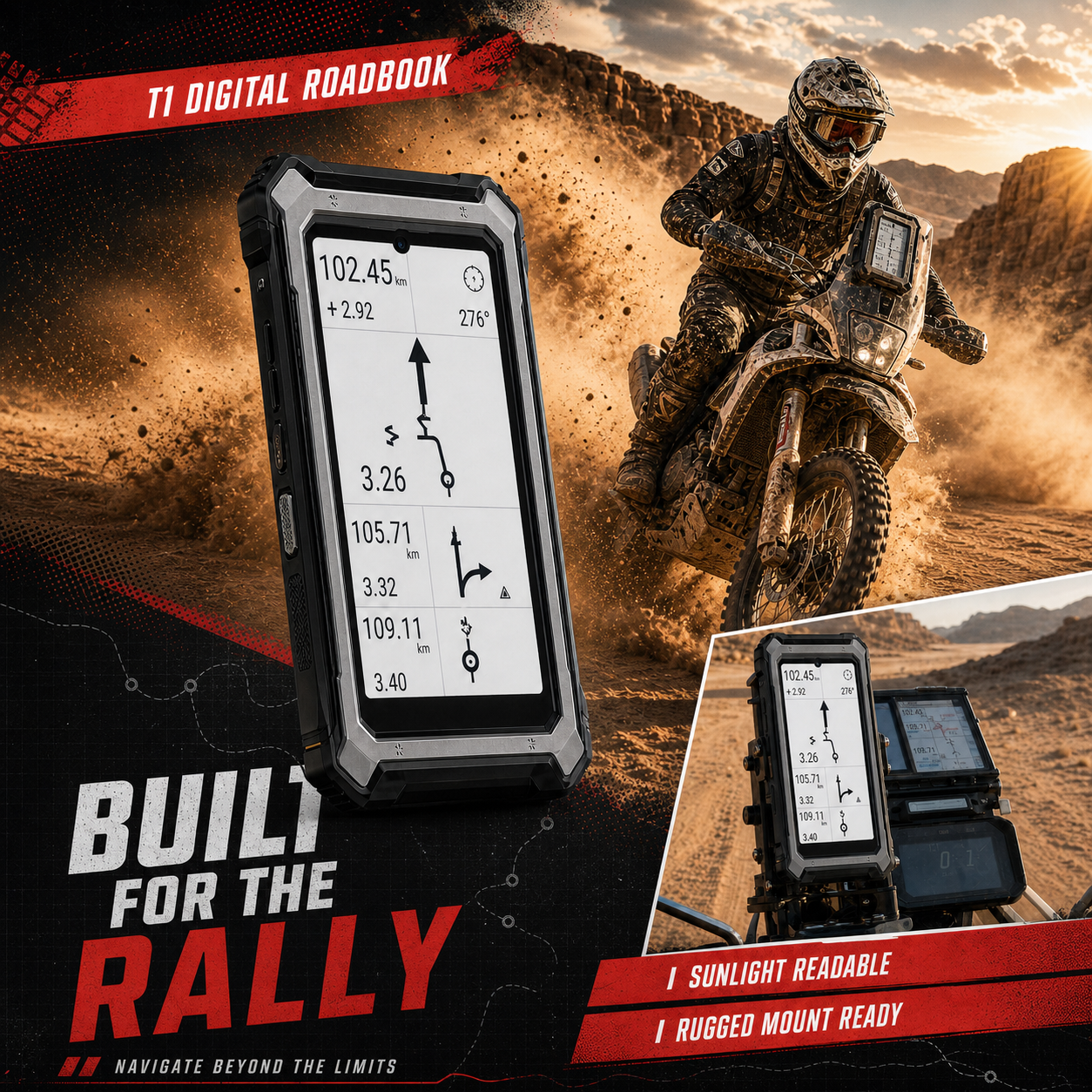 Phonemax N1 digital roadbook built for rally