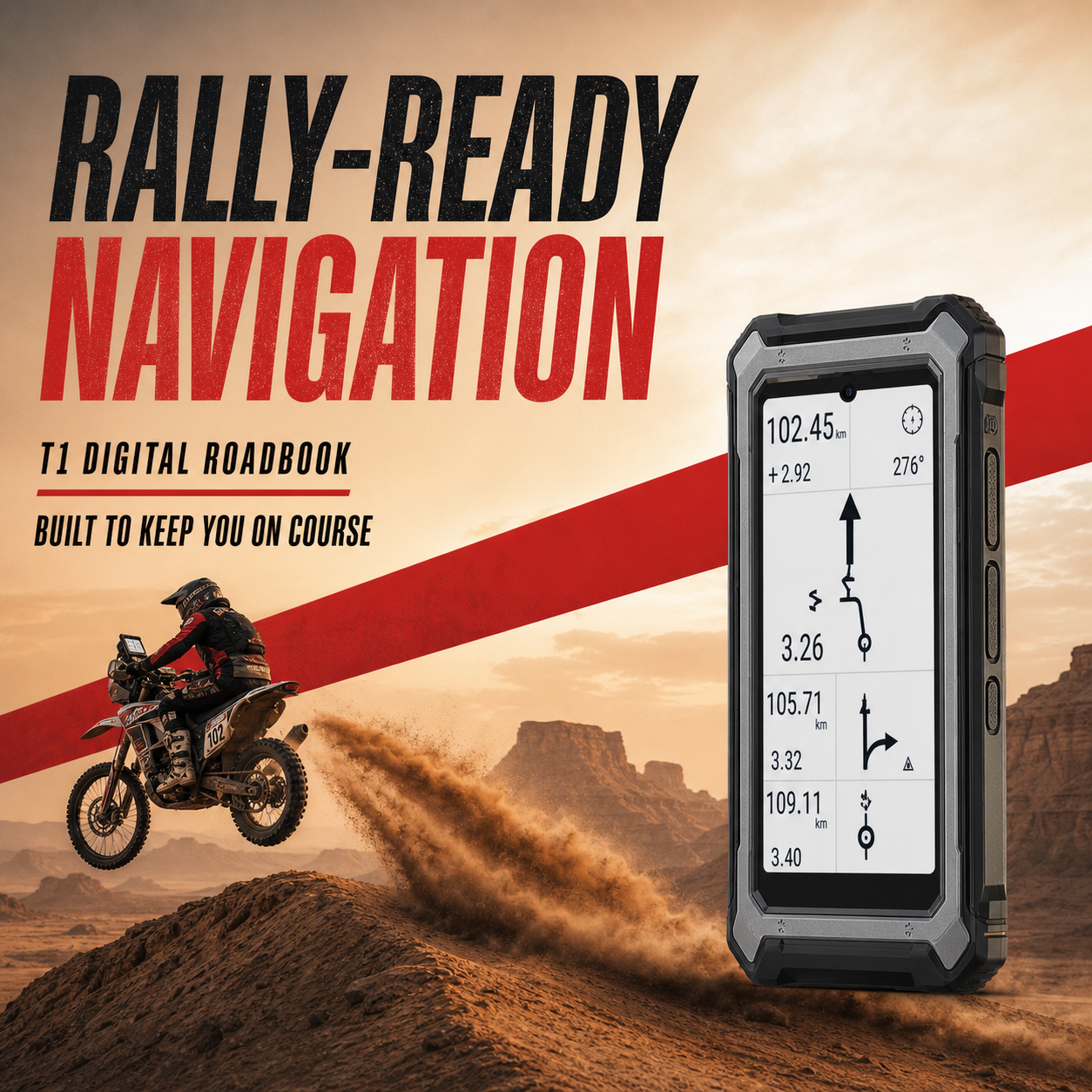 Phonemax N1 rally-ready digital roadbook navigation device